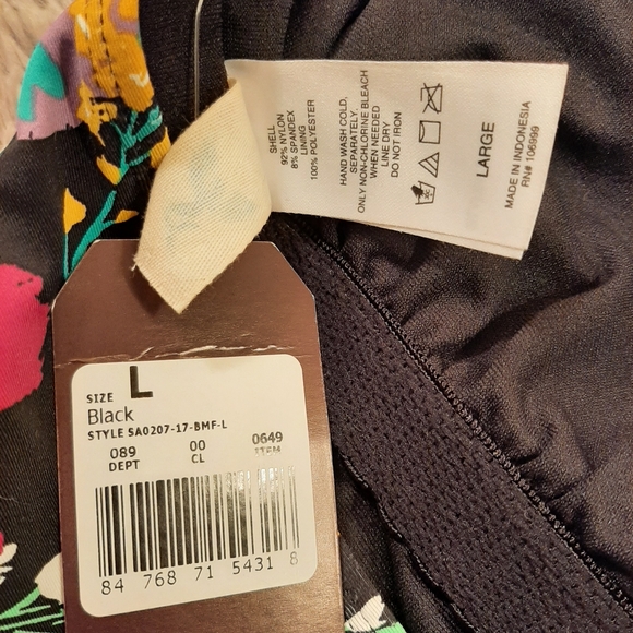 NWT Floral Halter Top Tankini Size Large - Picture 3 of 6